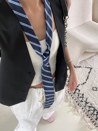 Slash Line Long Manual Necktie