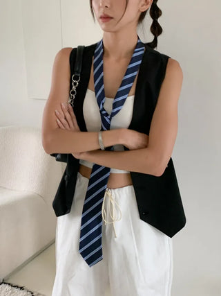 Slash Line Long Manual Necktie