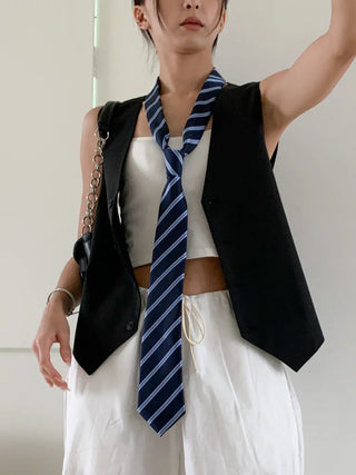 Slash Line Long Manual Necktie