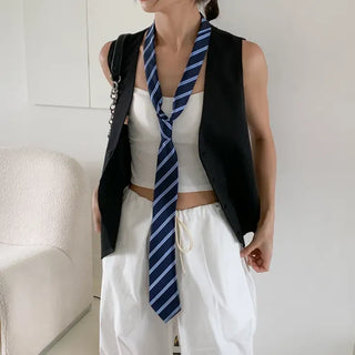 Slash Line Long Manual Necktie
