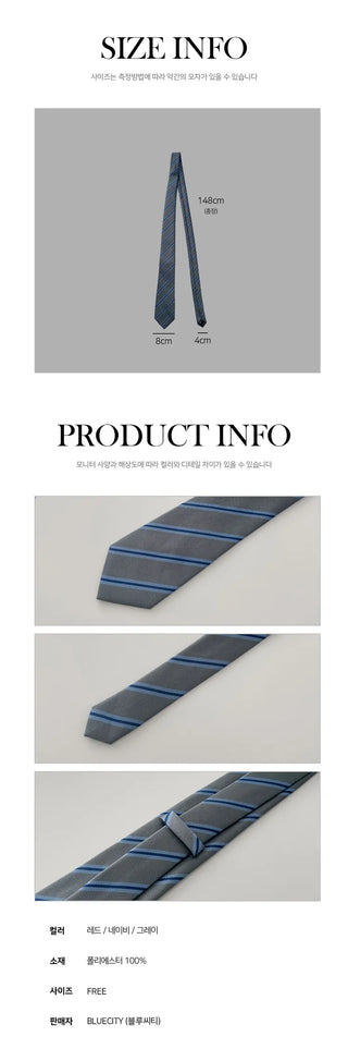 Slash Line Long Manual Necktie