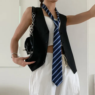 Slash Line Long Manual Necktie