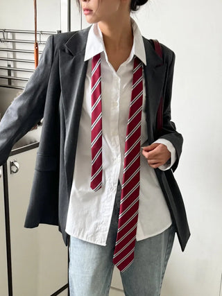 Slash Line Long Manual Necktie