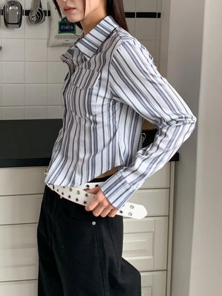 Double Punching Buckle Leather Belt
