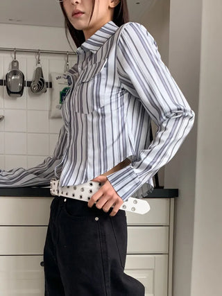 Double Punching Buckle Leather Belt