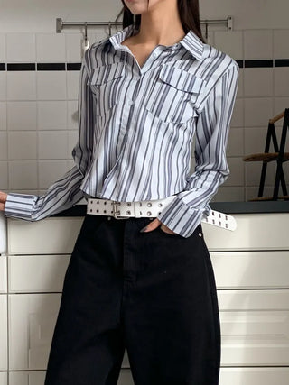 Double Punching Buckle Leather Belt