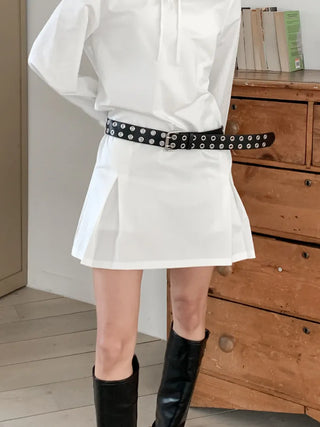 Double Punching Buckle Leather Belt