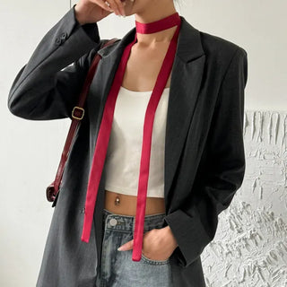 Luciter Slim Plain Scarf Muffler