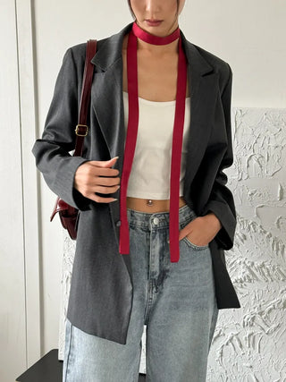 Luciter Slim Plain Scarf Muffler