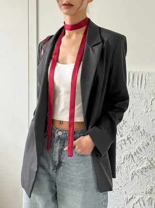 Luciter Slim Plain Scarf Muffler