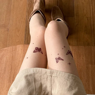 Mesh Fly Butterfly Tattoo Pantyhose