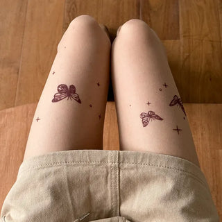 Mesh Fly Butterfly Tattoo Pantyhose