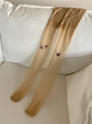 Mesh Fly Butterfly Tattoo Pantyhose
