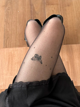 Mesh Fly Butterfly Tattoo Pantyhose