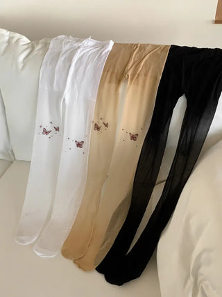 Mesh Fly Butterfly Tattoo Pantyhose