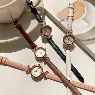 Mini Circle Leather Women's Leather Wristwatch