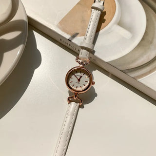Mini Circle Leather Women's Leather Wristwatch