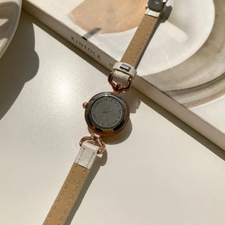 Mini Circle Leather Women's Leather Wristwatch