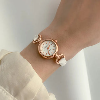 Mini Circle Leather Women's Leather Wristwatch