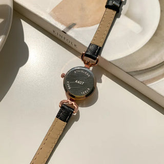 Mini Circle Leather Women's Leather Wristwatch