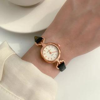 Mini Circle Leather Women's Leather Wristwatch