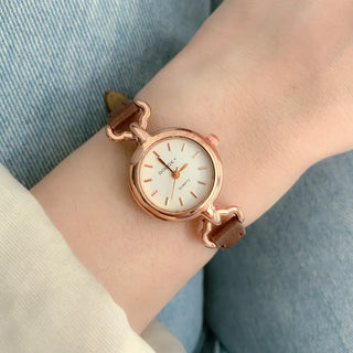 Mini Circle Leather Women's Leather Wristwatch