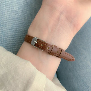Mini Circle Leather Women's Leather Wristwatch