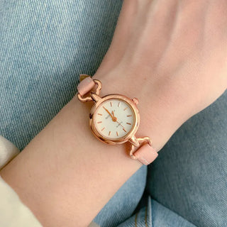 Mini Circle Leather Women's Leather Wristwatch