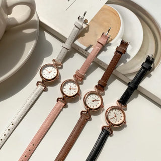 Mini Circle Leather Women's Leather Wristwatch