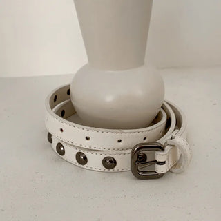 Metal Half Dot Stud Leather Belt