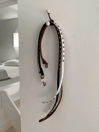 Metal Half Dot Stud Leather Belt