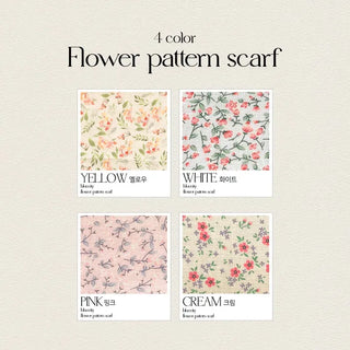Watercolor Flower Pattern Hair Bandana Scarf
