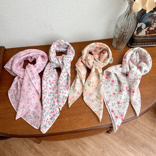 Watercolor Flower Pattern Hair Bandana Scarf