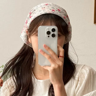 Watercolor Flower Pattern Hair Bandana Scarf