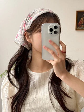 Watercolor Flower Pattern Hair Bandana Scarf