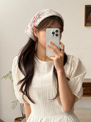 Watercolor Flower Pattern Hair Bandana Scarf