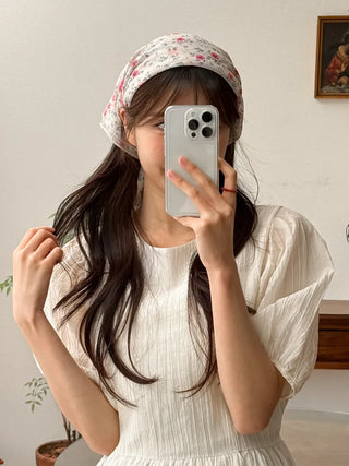 Watercolor Flower Pattern Hair Bandana Scarf