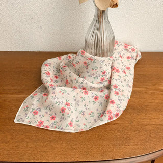 Watercolor Flower Pattern Hair Bandana Scarf