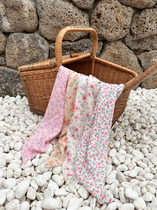 Watercolor Flower Pattern Hair Bandana Scarf