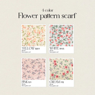 Watercolor Flower Pattern Hair Bandana Scarf