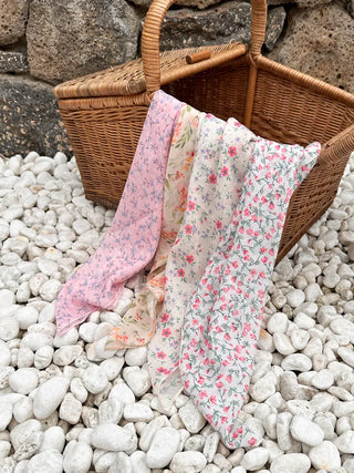 Watercolor Flower Pattern Hair Bandana Scarf