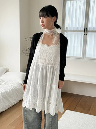 See-through Lace Long Tie Muffler Scarf Collection