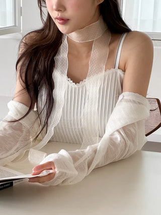 See-through Lace Long Tie Muffler Scarf Collection