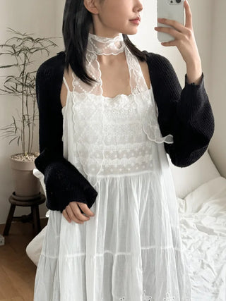 See-through Lace Long Tie Muffler Scarf Collection