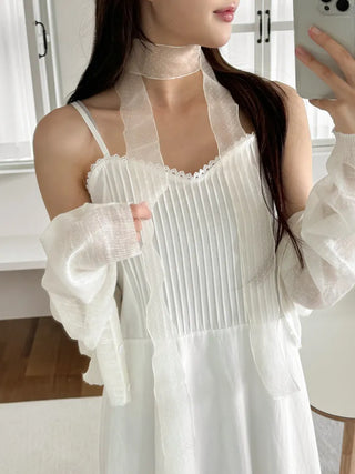 See-through Lace Long Tie Muffler Scarf Collection