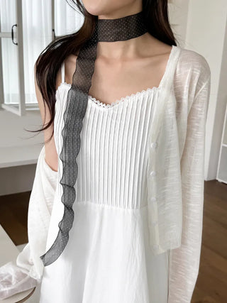 See-through Lace Long Tie Muffler Scarf Collection