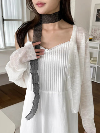 See-through Lace Long Tie Muffler Scarf Collection