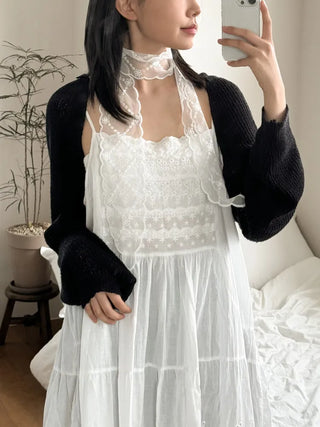 See-through Lace Long Tie Muffler Scarf Collection
