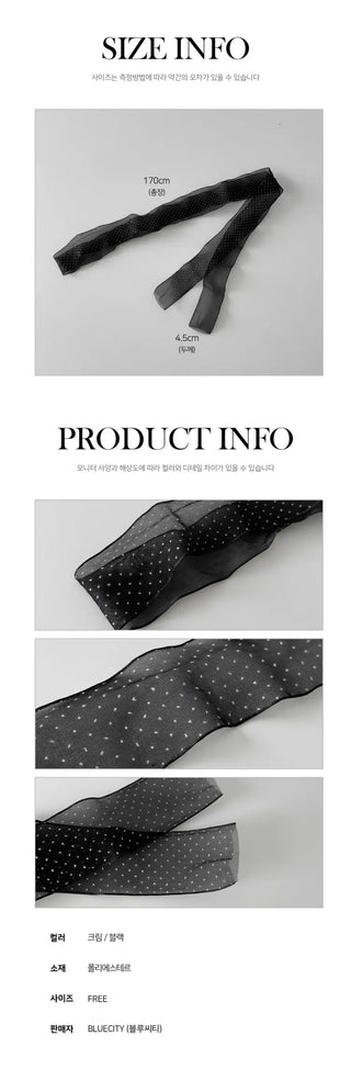 See-through Lace Long Tie Muffler Scarf Collection