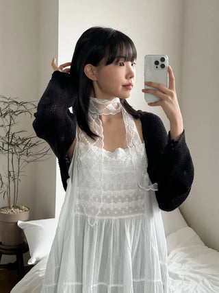 See-through Lace Long Tie Muffler Scarf Collection